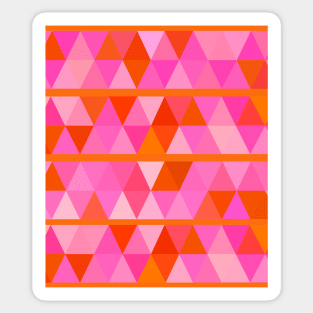 Geometric Bright Orange and Hot Pink Pattern Sticker